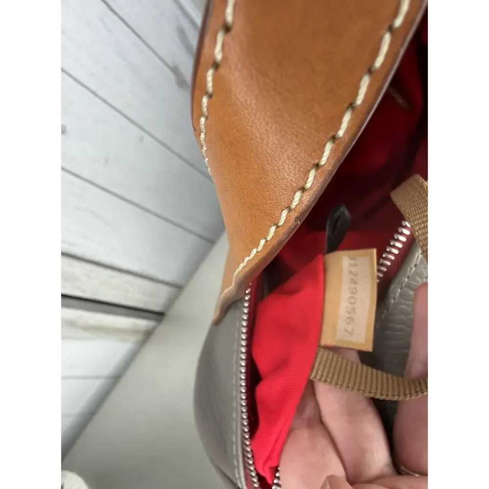 Dooney & Bourke Taupe Tan Top Handle Kendra Satchel Handle Tassel Accent
